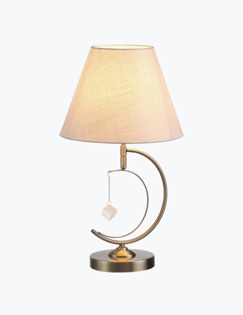 Beige Lamp With Gold Base