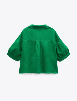 Cara Green Cropped Long Sleeve T-Shirt
