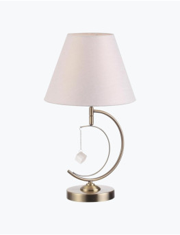 Beige Fabric Shade Table Lamp with Gold Base