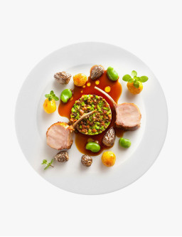 Mint and pea with lamb