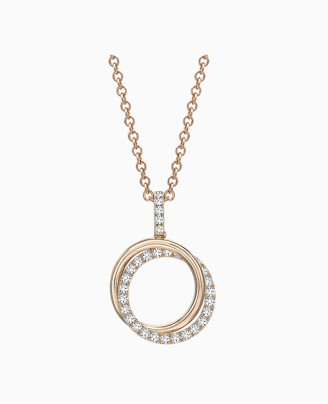 Silver hammered disc necklace
