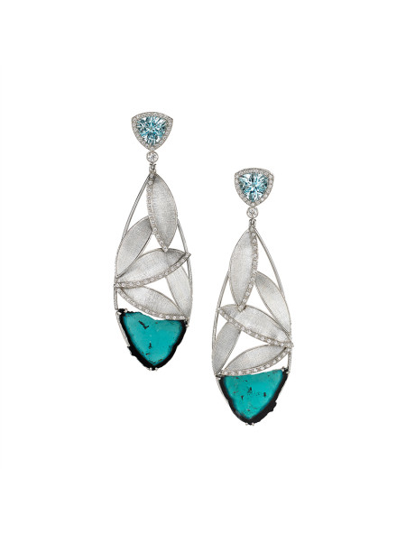 Ethereal Floral Diamond Hoop Earrings