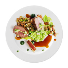 Mint and pea with lamb