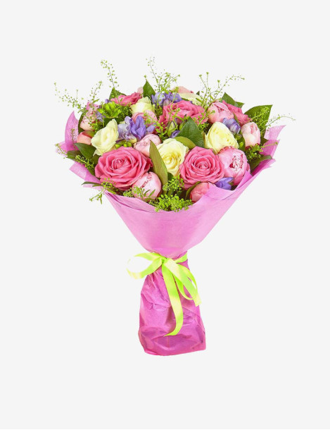 Bouquet of Beautiful Pink & White Roses