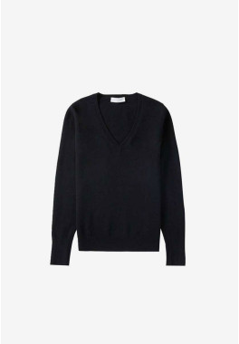 black v neck cashmere sweater