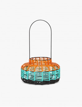 Octagonal basket in iron and PVC