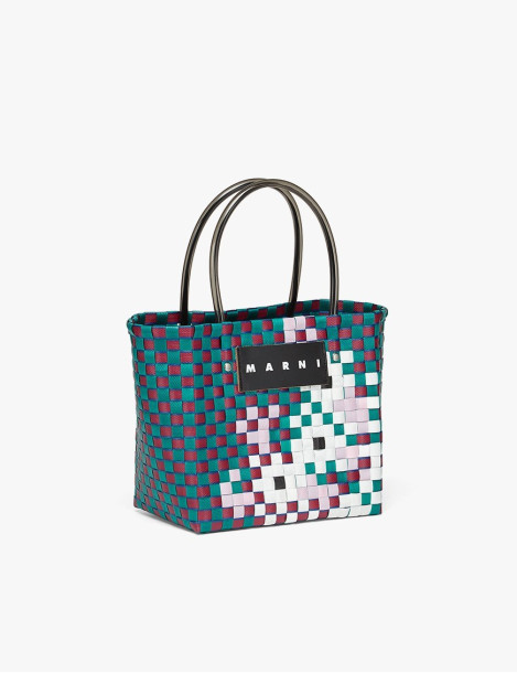 Bag with hexagonal motif cotton blend