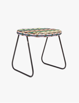 Small stool/table in iron and lilac Multicolored