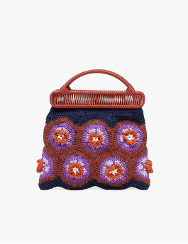 Bag with hexagonal motif cotton blend