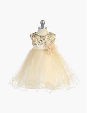 Yellow Cutdana Net Designer Gown