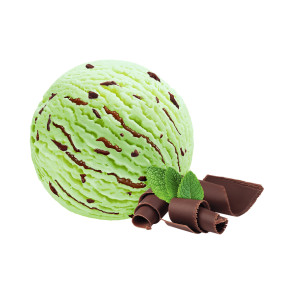 Mint Ice Cream With Mint And Chocolate