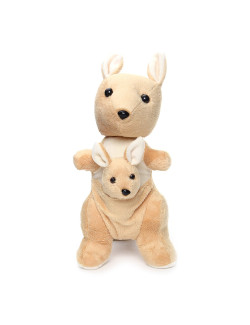 Ultra Mother & Baby Kangaroo Soft Toy for Kids Brown