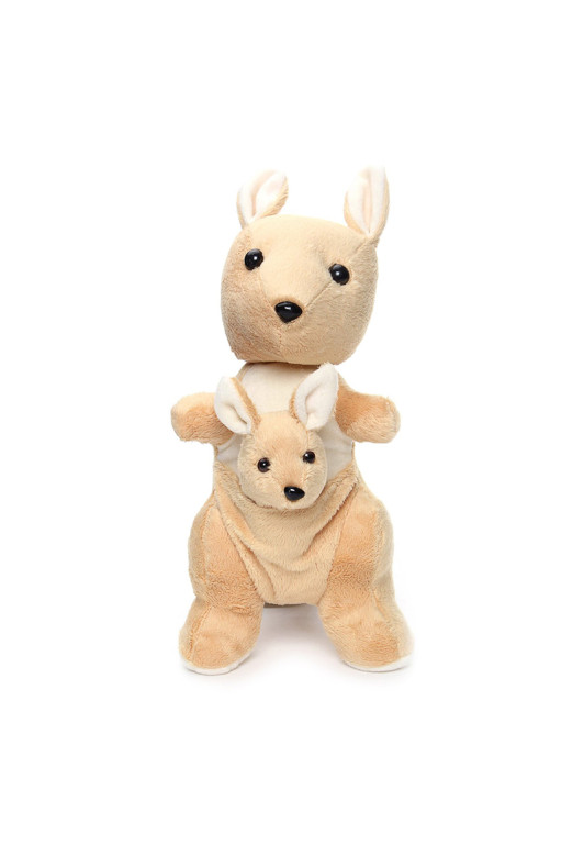 Ultra Mother & Baby Kangaroo Soft Toy for Kids Brown
