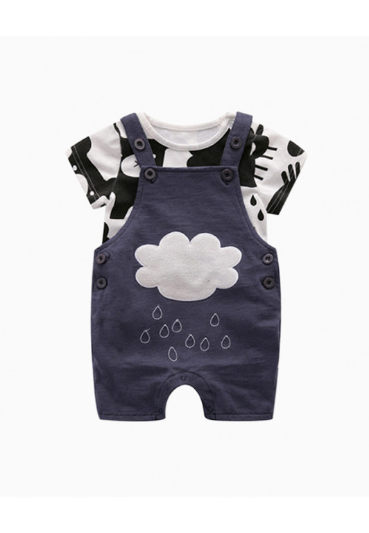 Yaz Tarzı Erkek Bebek Giyim Seti 2 Adet Kısa Kollu  T-shirt 