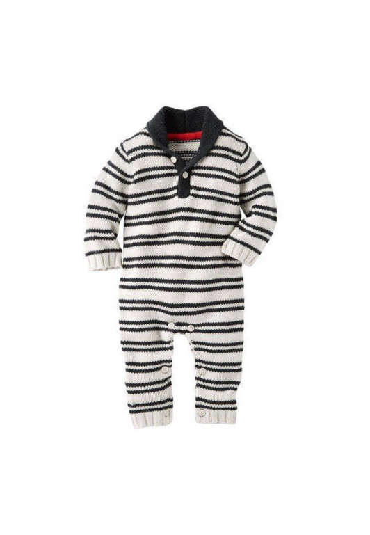 Fisher Price Infant To Wear Hooded cable-knit coveralls