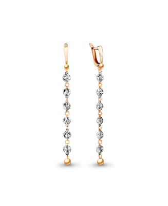 Gold Quartz Diamond Drop Earrings