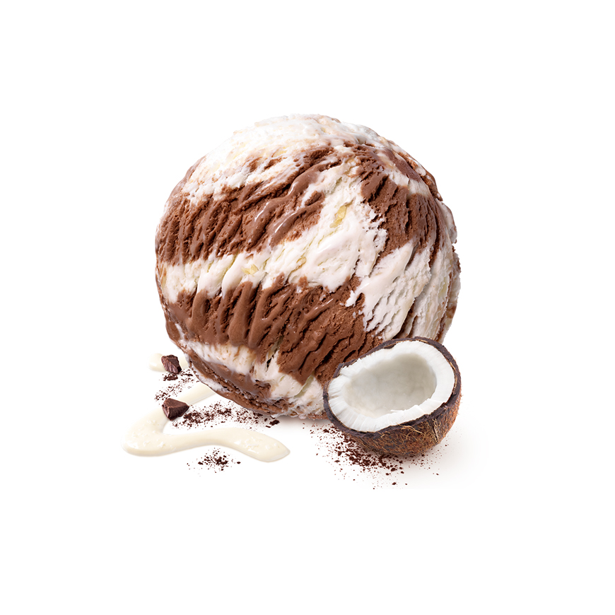 Coconut ice cream ball