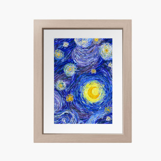 Blue & white floral theme framed paintings