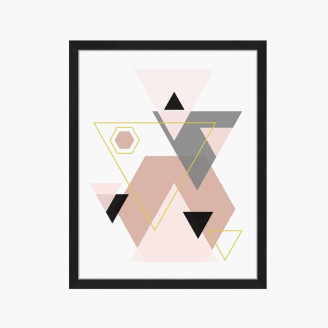 Multi coloured minimalist geometric abstract painting