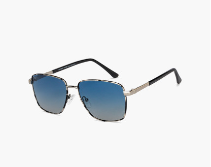 Blue lens & golden round sunglasses