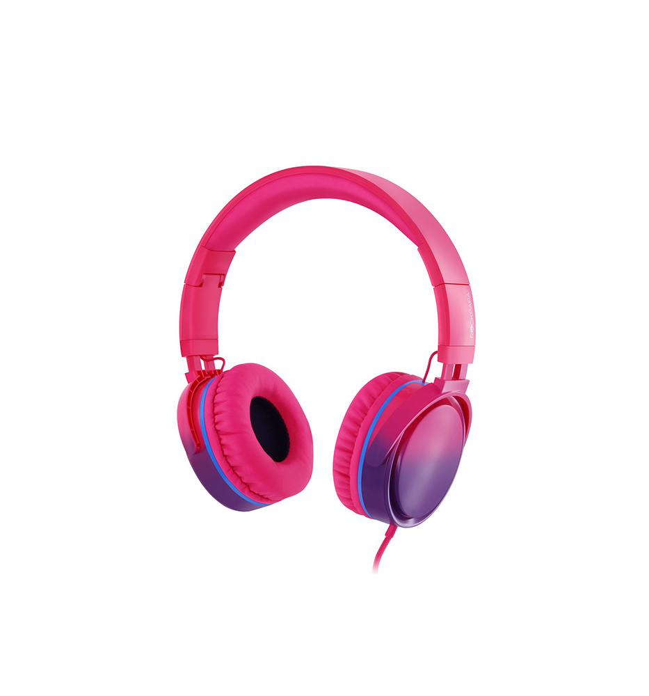 Pink wireless bluetooth headphones