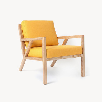 Truss Wooden laurentian citrine yellow lounge chair