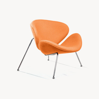 Living Room Lounge chair slice wool orange color 