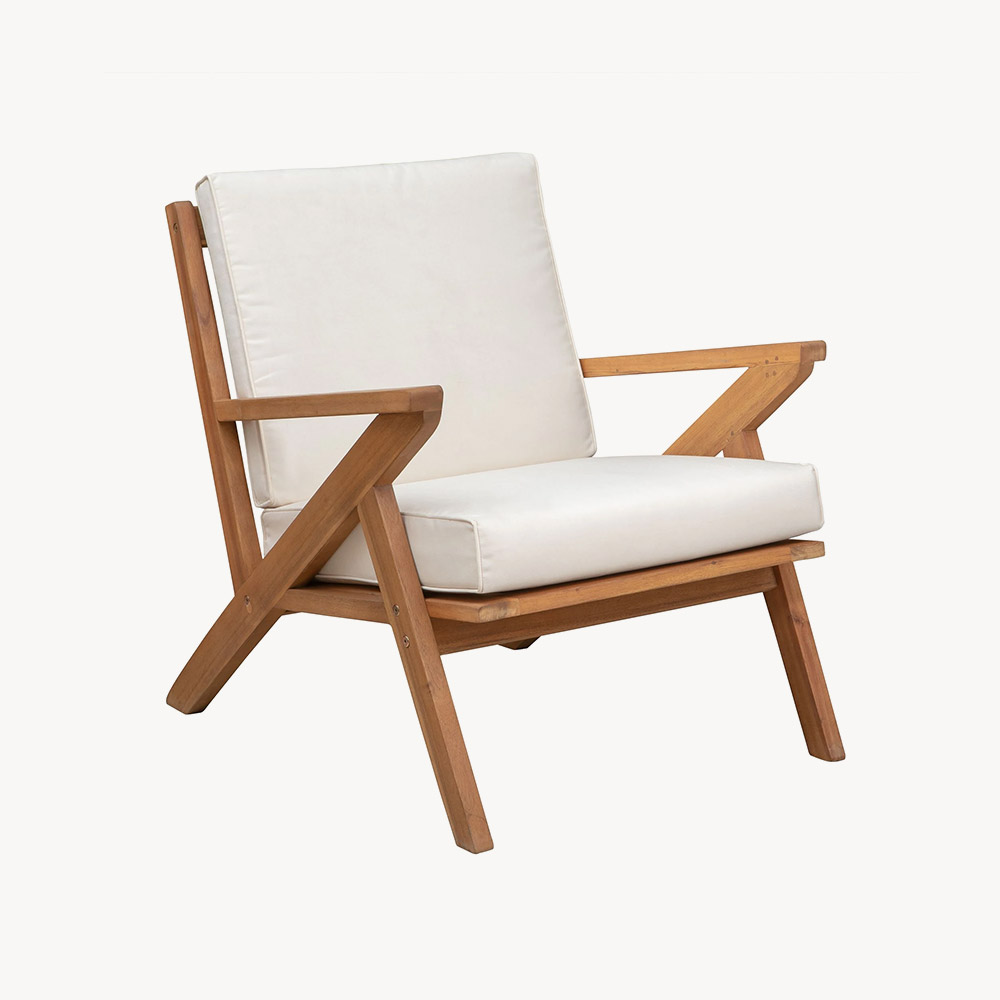 Sunny Overseas Brown Wooden Modern Lounge Chair, For Hotel