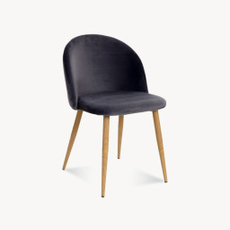 Bolivar Upholstered Dining Chair In Navy Blue Colour