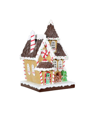 Clay gingerbread house with LED